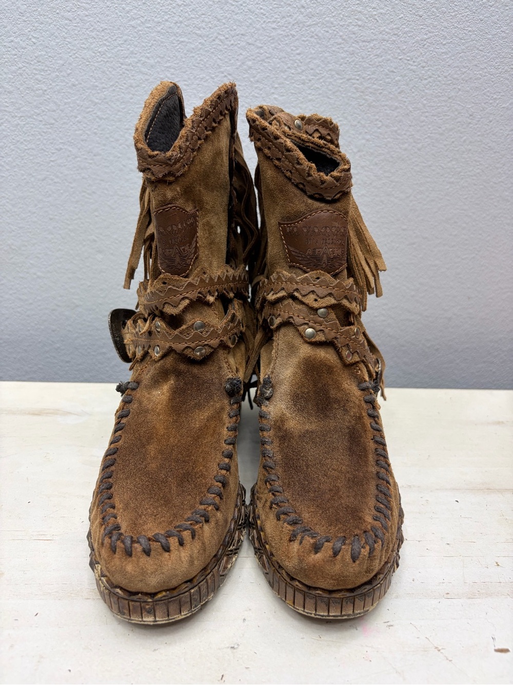 El Vaquero Arya Brown Suede Mocassin Boots Size 38 - Picture 4 of 7